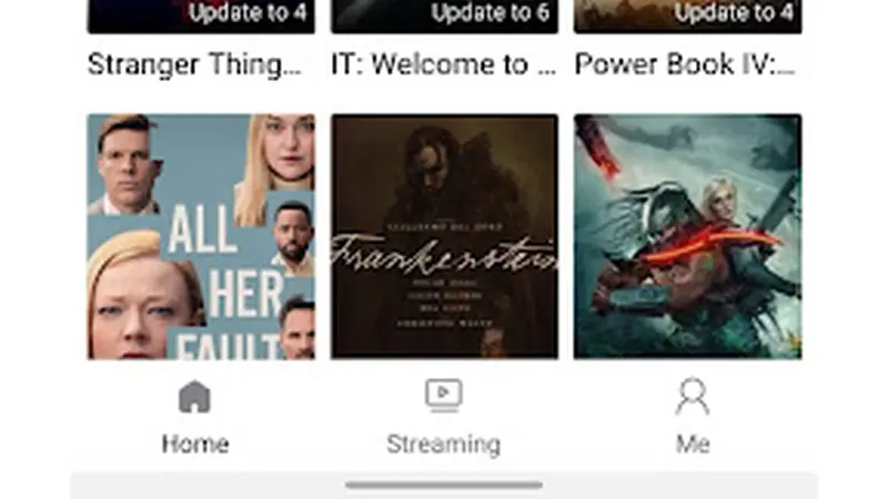 Look Series streaming screen with charts and poster grid